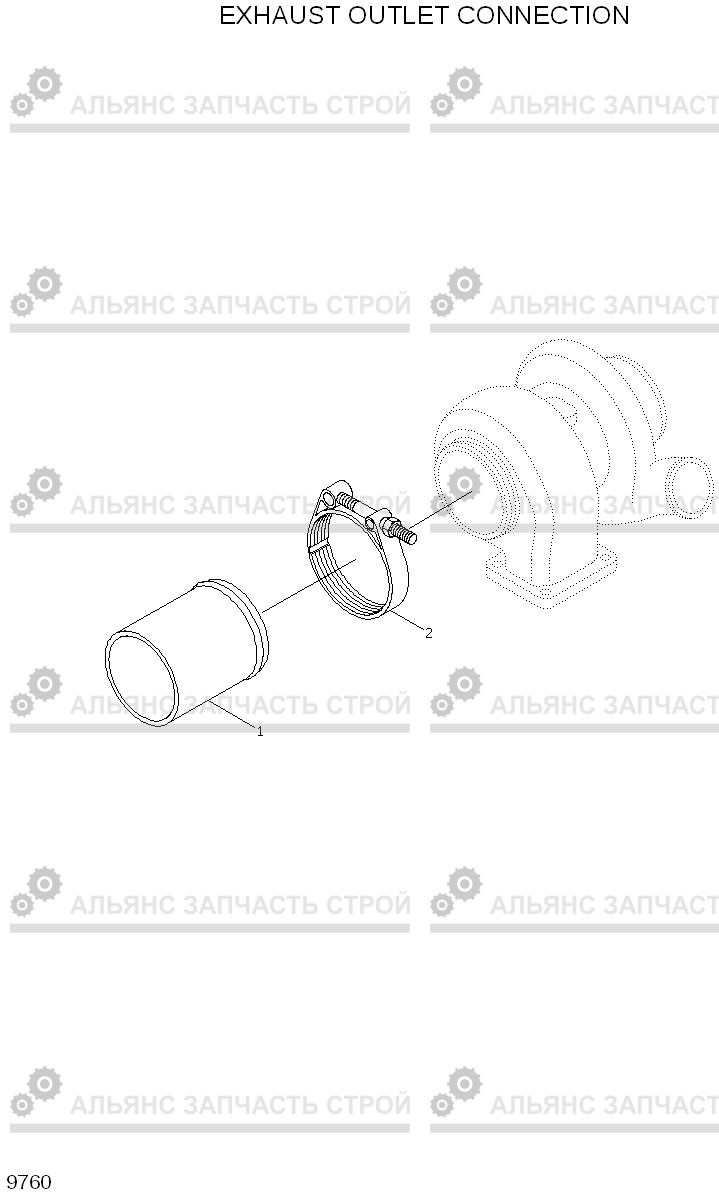 9760 EXHAUST OUTLET CONNECTION HL770-7A, Hyundai