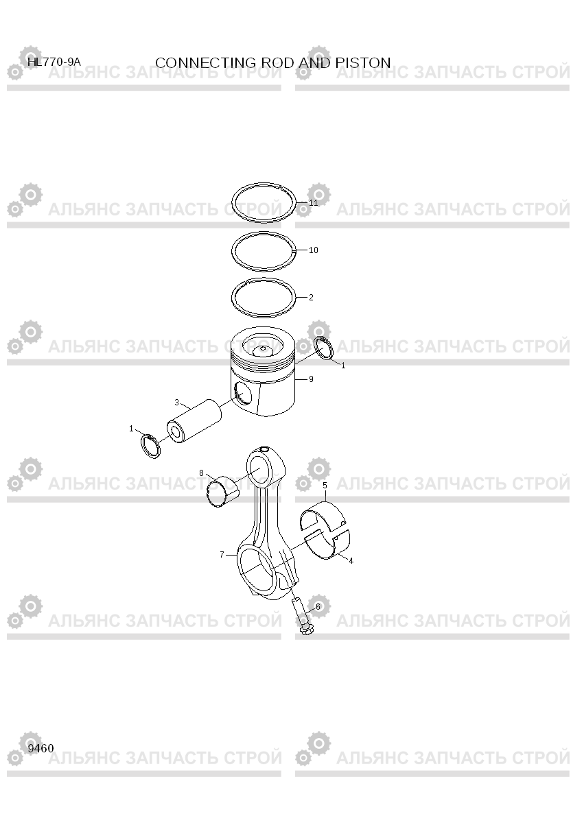 9460 CONNECTING ROD AND PISTON HL770-9A, Hyundai