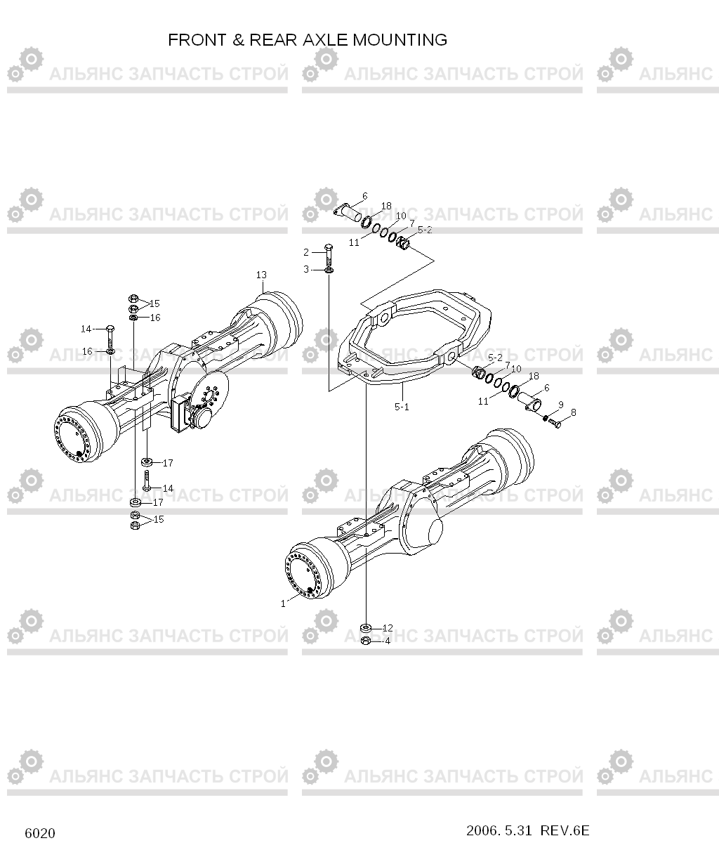 6020 FRONT & REAR AXLE MOUNTING HL780-3A, Hyundai