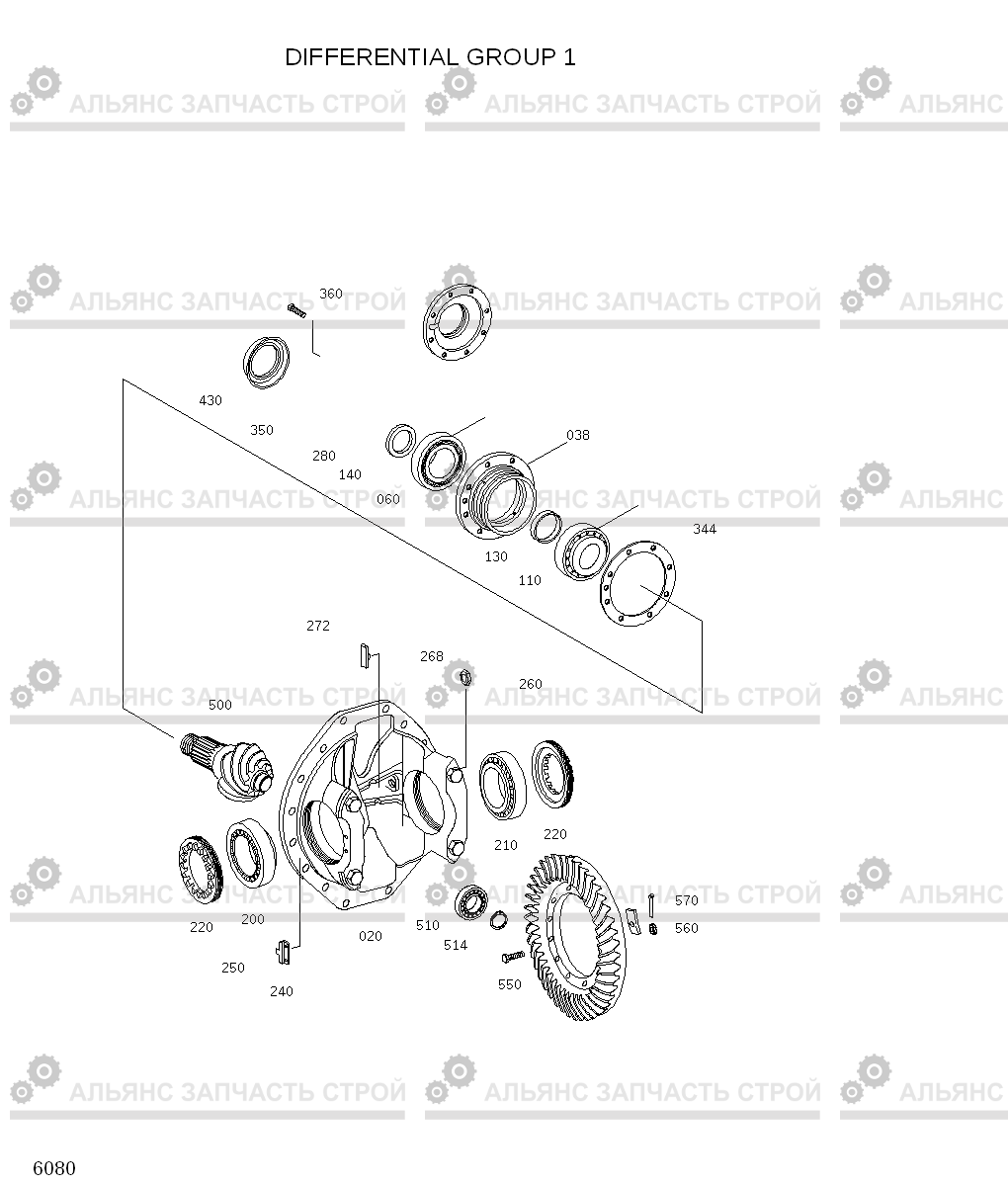 6080 DIFFERENTIAL GROUP 1 HL780-3A, Hyundai