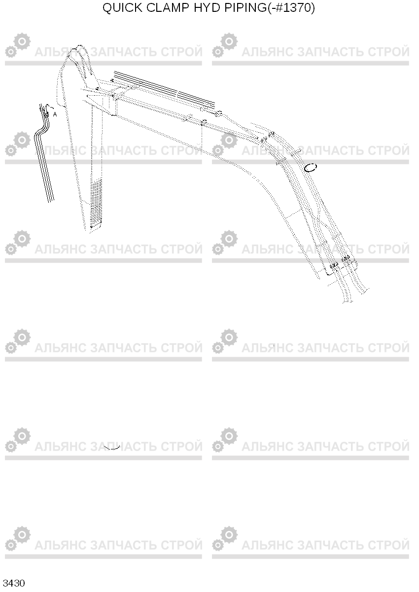 3430 QUICK CLAMP HYD PIPING(-#1370) R140LC-7, Hyundai
