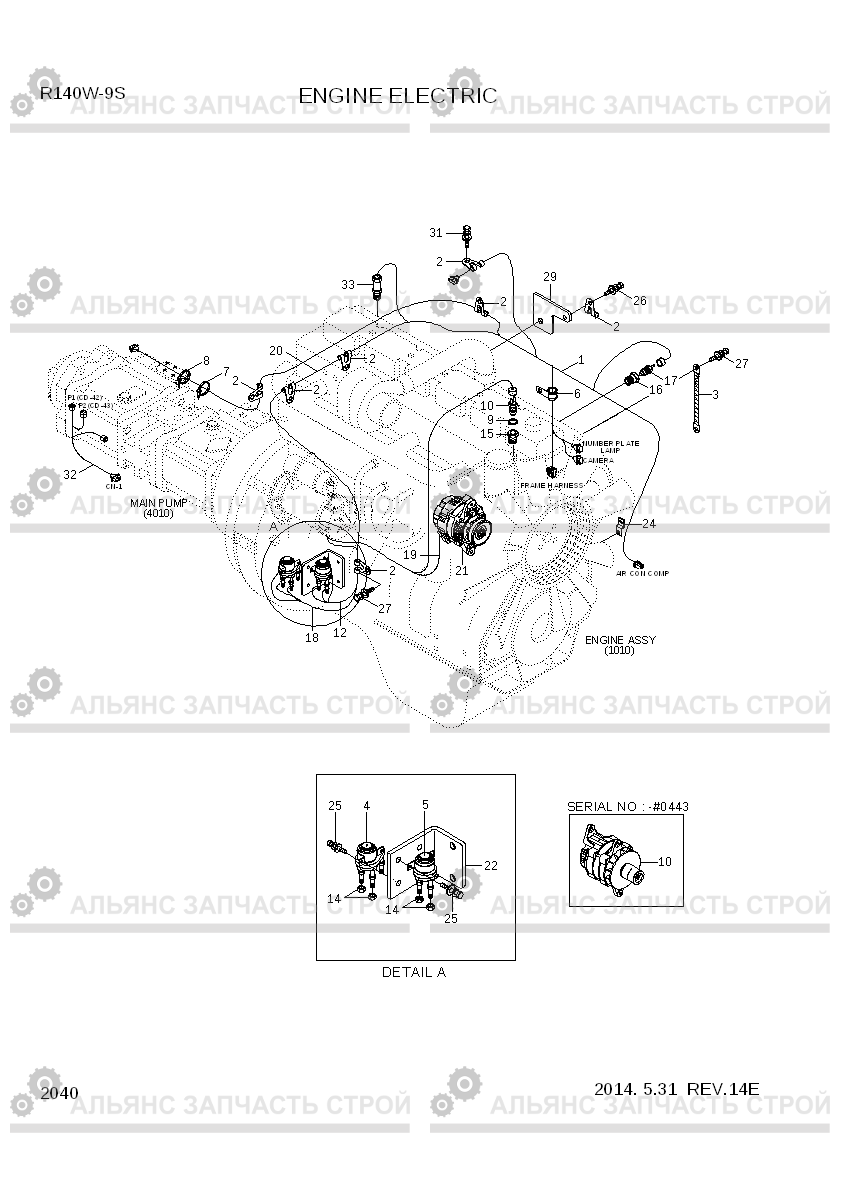 2040 ENGINE ELECTRIC R140W-9S, Hyundai
