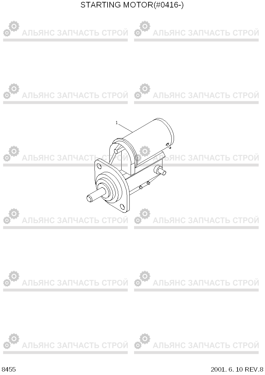 8455 STARTING MOTOR(#0416-) R160LC-3, Hyundai