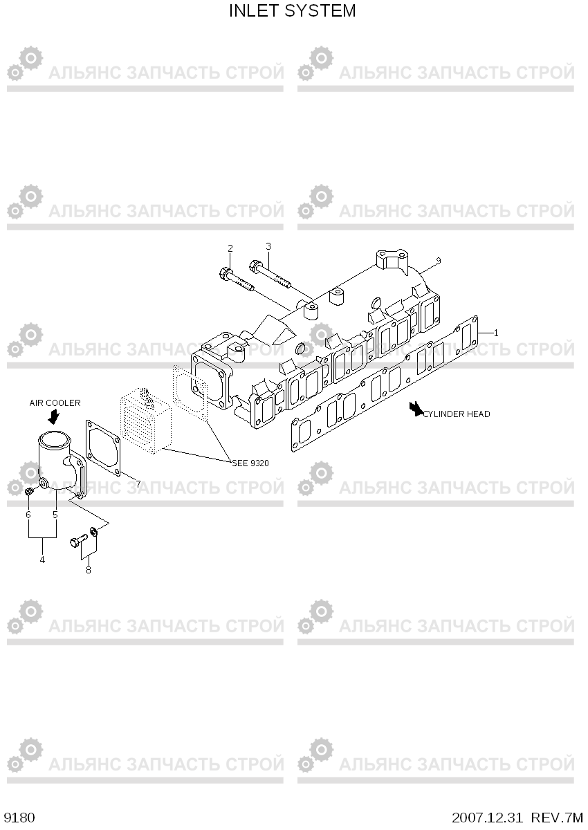 9180 INLET SYSTEM R180LC-7A, Hyundai