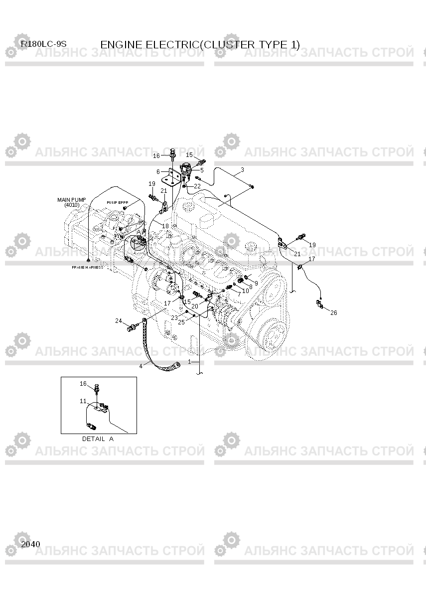2040 ENGINE ELECTRIC(CLUSTER TYPE 1) R180LC-9S, Hyundai
