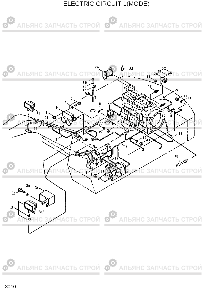 3040 ELECTRIC CIRCUIT 1(MODE) R200LC, Hyundai