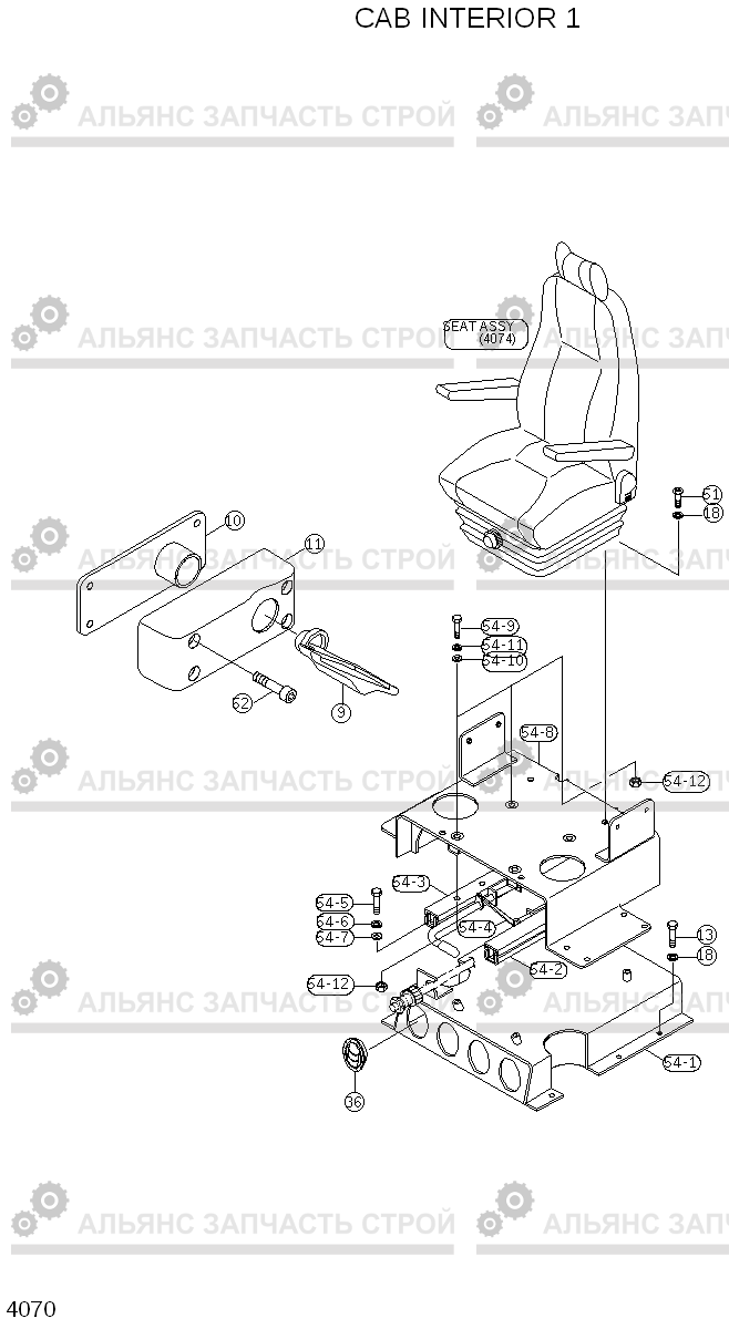 4070 CAB INTERIOR 1(-#0022) R200NLC-3, Hyundai