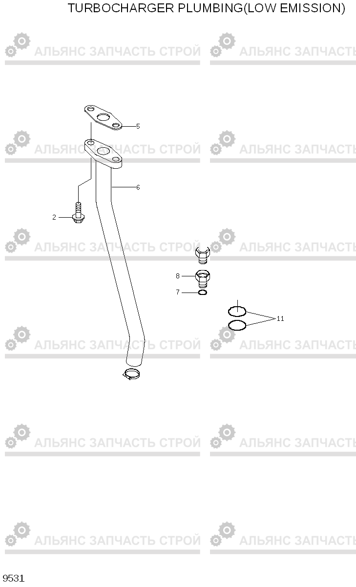 9531 TURBOCHARGER PLUMBING(LOW EMISSION) R200W/R200W-2, Hyundai