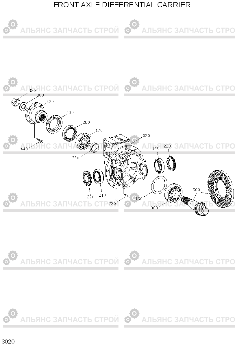 3020 FRONT AXLE DIFFERENTIAL CARRIER R200W-3, Hyundai