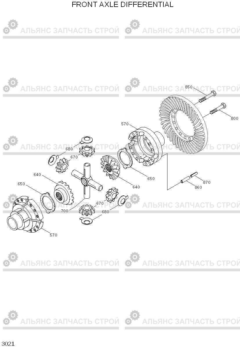 3021 FRONT AXLE DIFFERENTIAL R200W-3, Hyundai