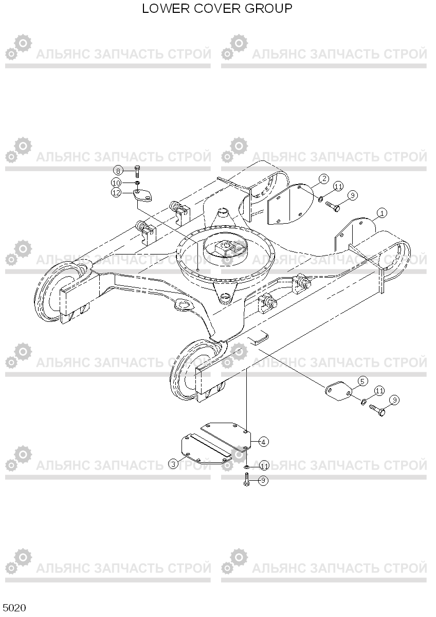 5020 LOWER COVER GROUP R210LC-3, Hyundai