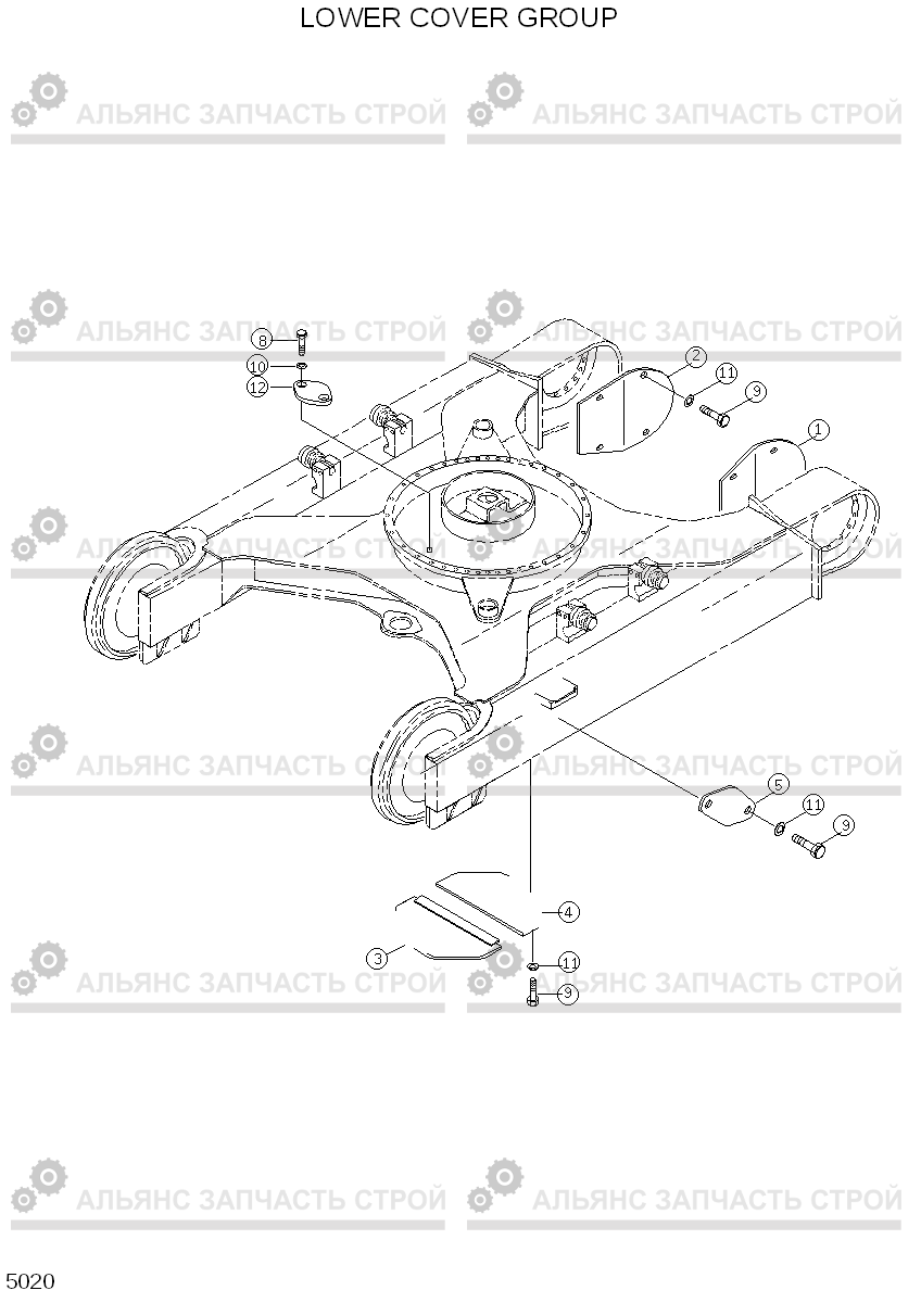 5020 LOWER COVER GROUP R210LC-3H, Hyundai
