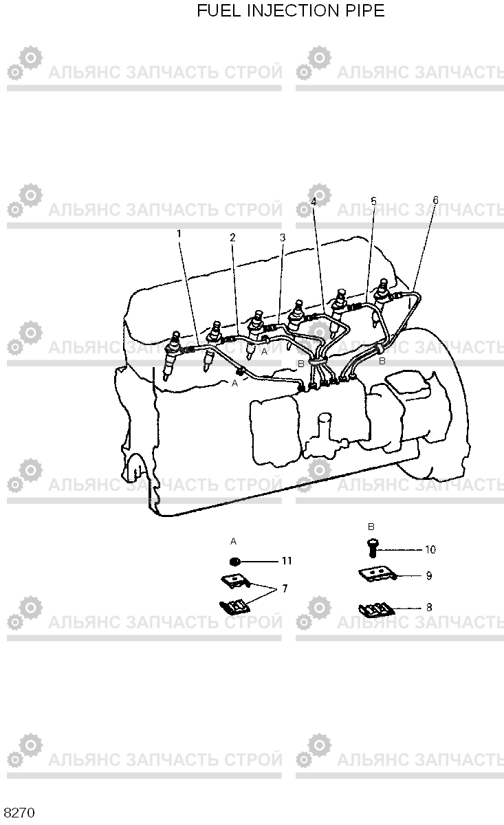 8270 FUEL INJECTION PIPE R210LC-3H, Hyundai