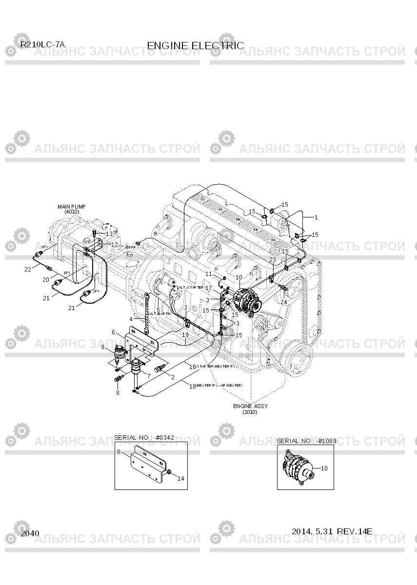 2040 ENGINE ELECTRIC R210LC-7A, Hyundai