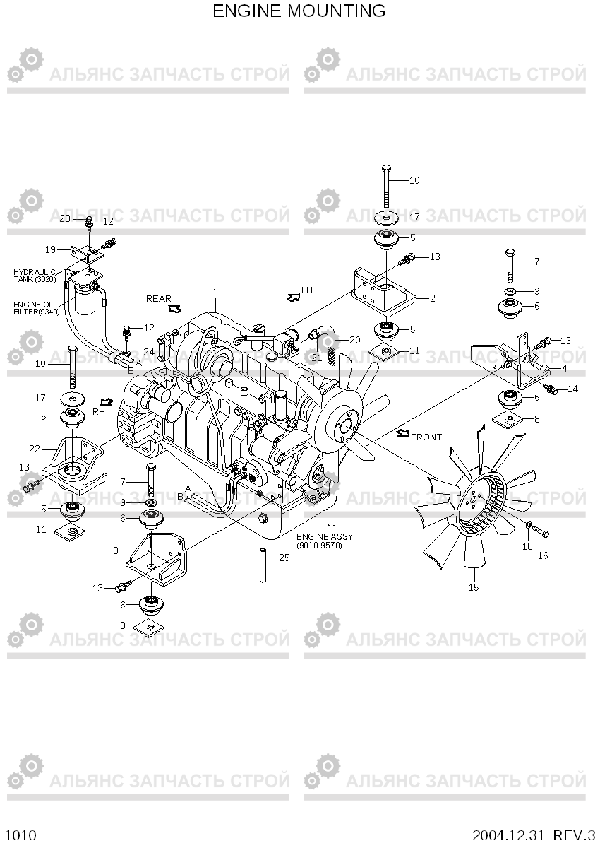 1010 ENGINE MOUNTING R210NLC-7, Hyundai