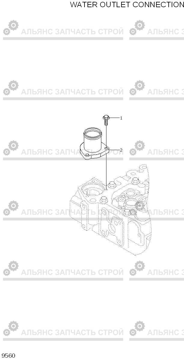 9560 WATER OUTLET CONNECTION R210NLC-7A, Hyundai