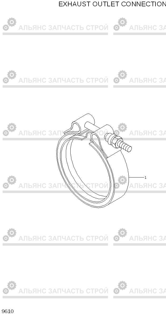 9610 EXHAUST OUTLET CONNECTION R210NLC-7A, Hyundai
