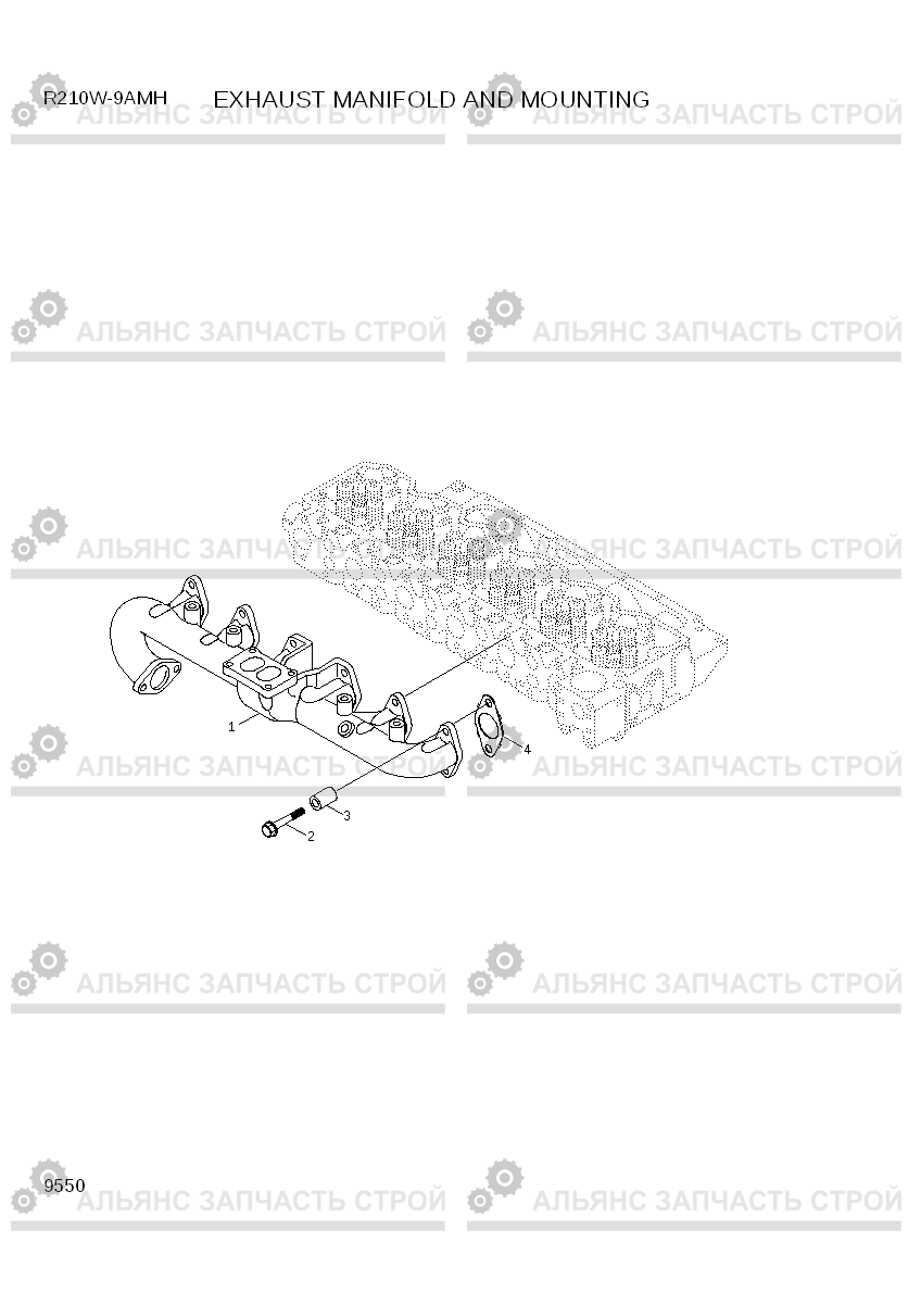 9550 EXHAUST MANIFOLD AND MOUNTING R210W9AMH, Hyundai