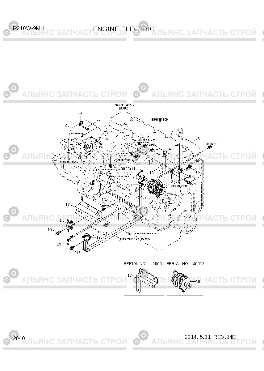 2040 ENGINE ELECTRIC R210W9-MH, Hyundai