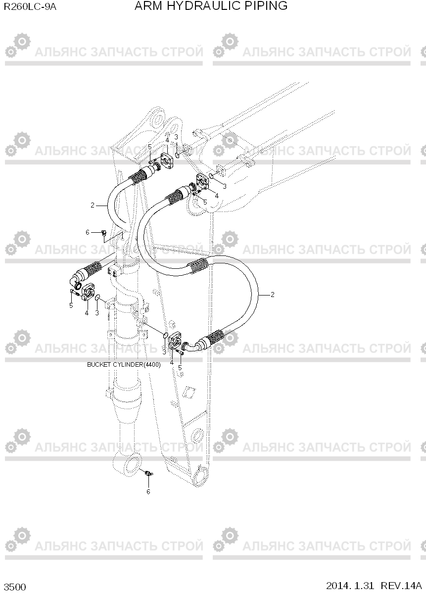 3500 ARM HYDRAULIC PIPING R260LC-9A, Hyundai