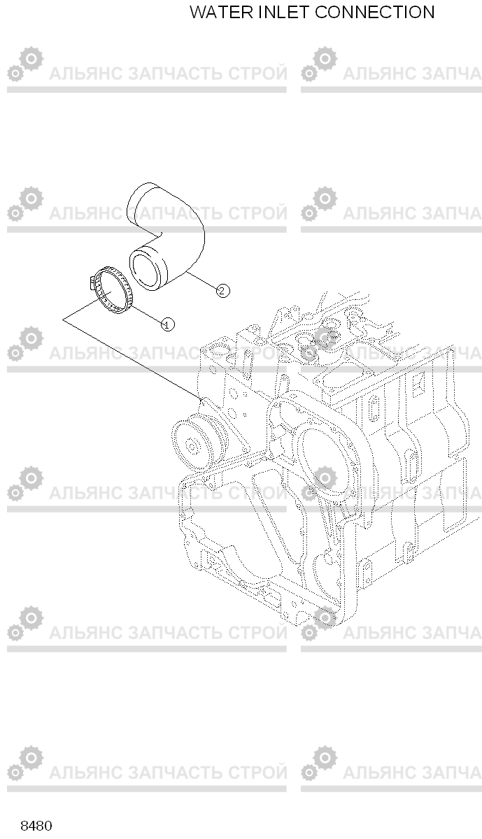 8480 WATER INLET CONNECTION R290LC, Hyundai
