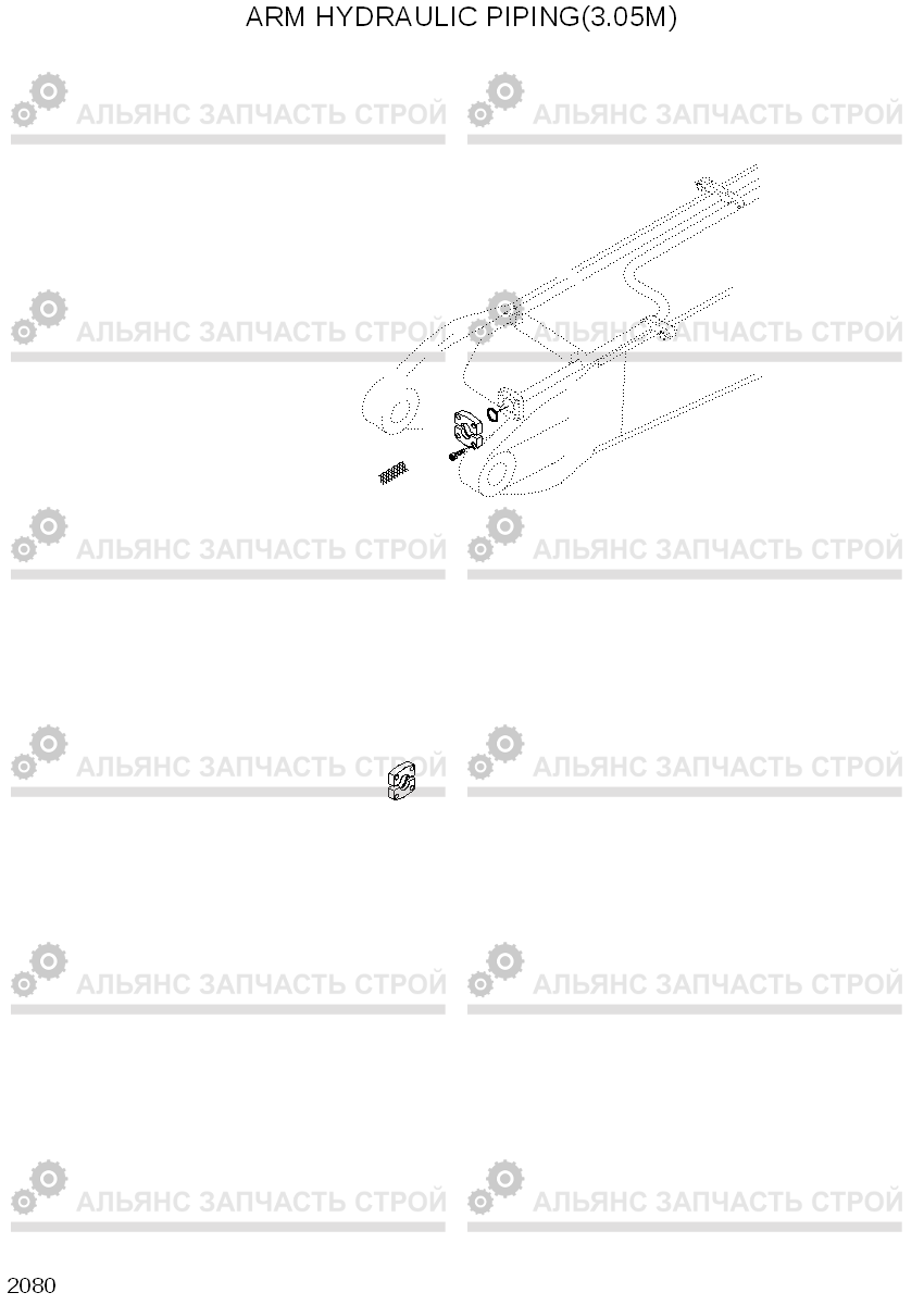 2080 ARM HYD PIPING(3.05M) R290LC-3, Hyundai