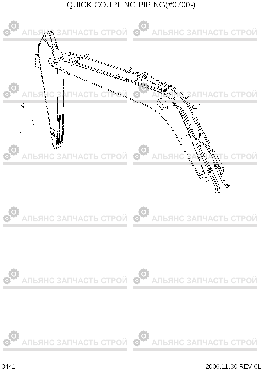 3441 QUICK CLAMP PIPING(#0700-) R290LC-7, Hyundai
