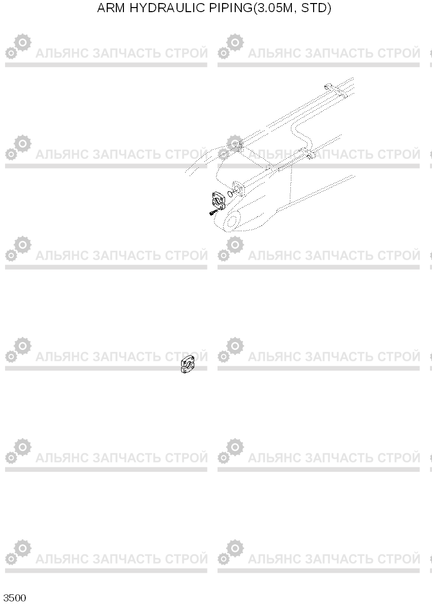 3500 ARM HYDRAULIC PIPING(3.05M, STD) R290LC-7, Hyundai