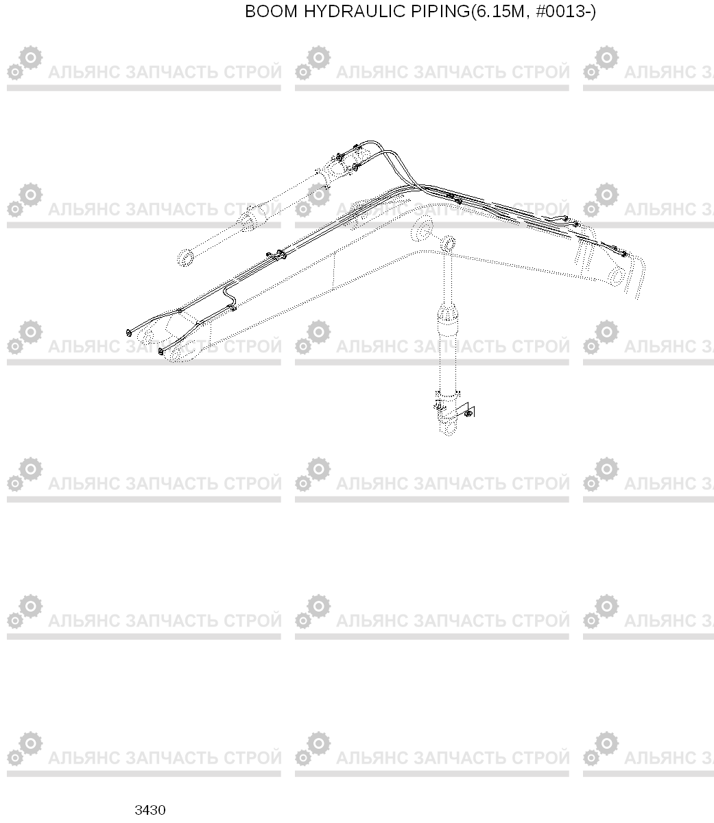 3430 BOOM HYDRAULIC PIPING(6.15M,#0013-) R320LC-7, Hyundai