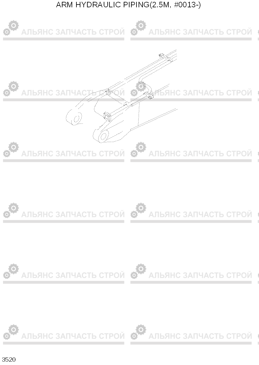 3520 ARM HYDRAULIC PIPING(2.5M, #0013-) R320LC-7, Hyundai