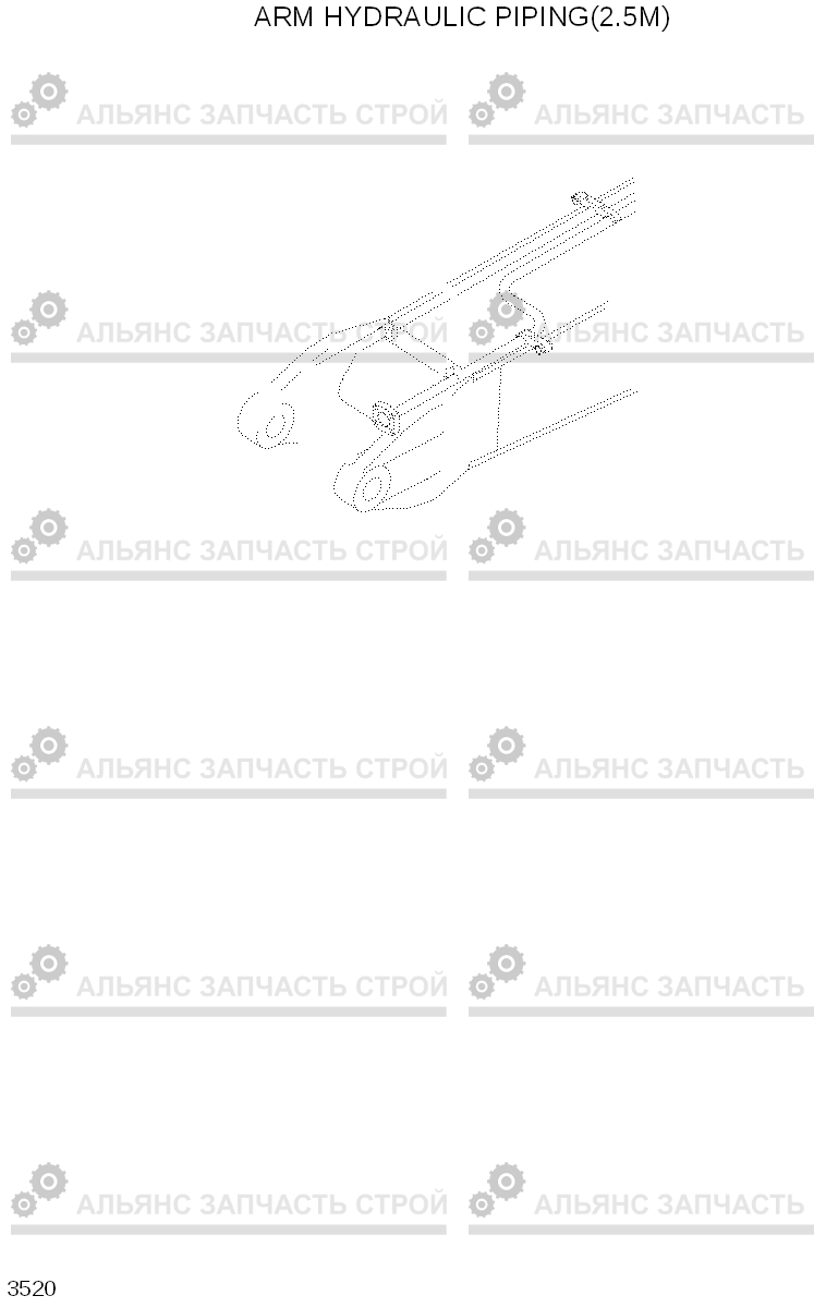 3520 ARM HYDRAULIC PIPING(2.5M) R320LC-7A, Hyundai