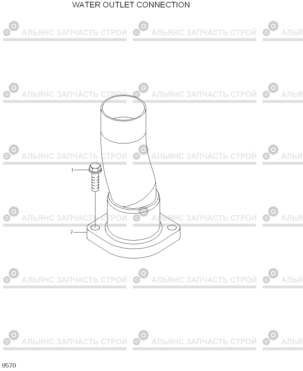 9570 WATER OUTLET CONNECTION R320LC-7A, Hyundai