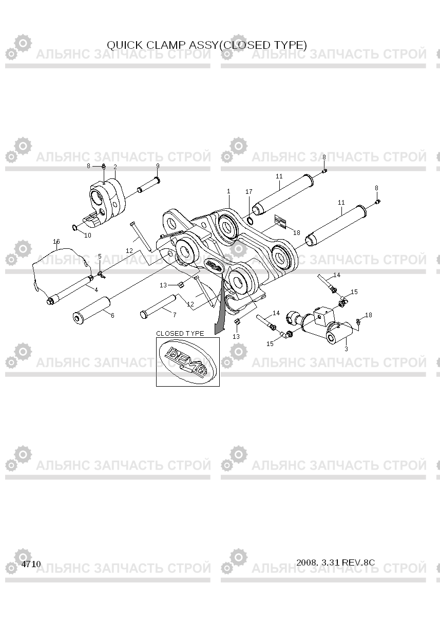 4710 QUICK CLAMP ASSY(CLOSED TYPE) R35Z-7, Hyundai
