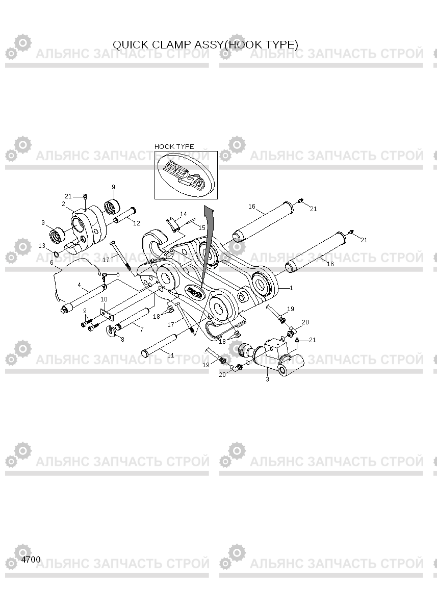 4700 QUICK CLAMP ASSY(HOOK TYPE) R35Z-7A, Hyundai
