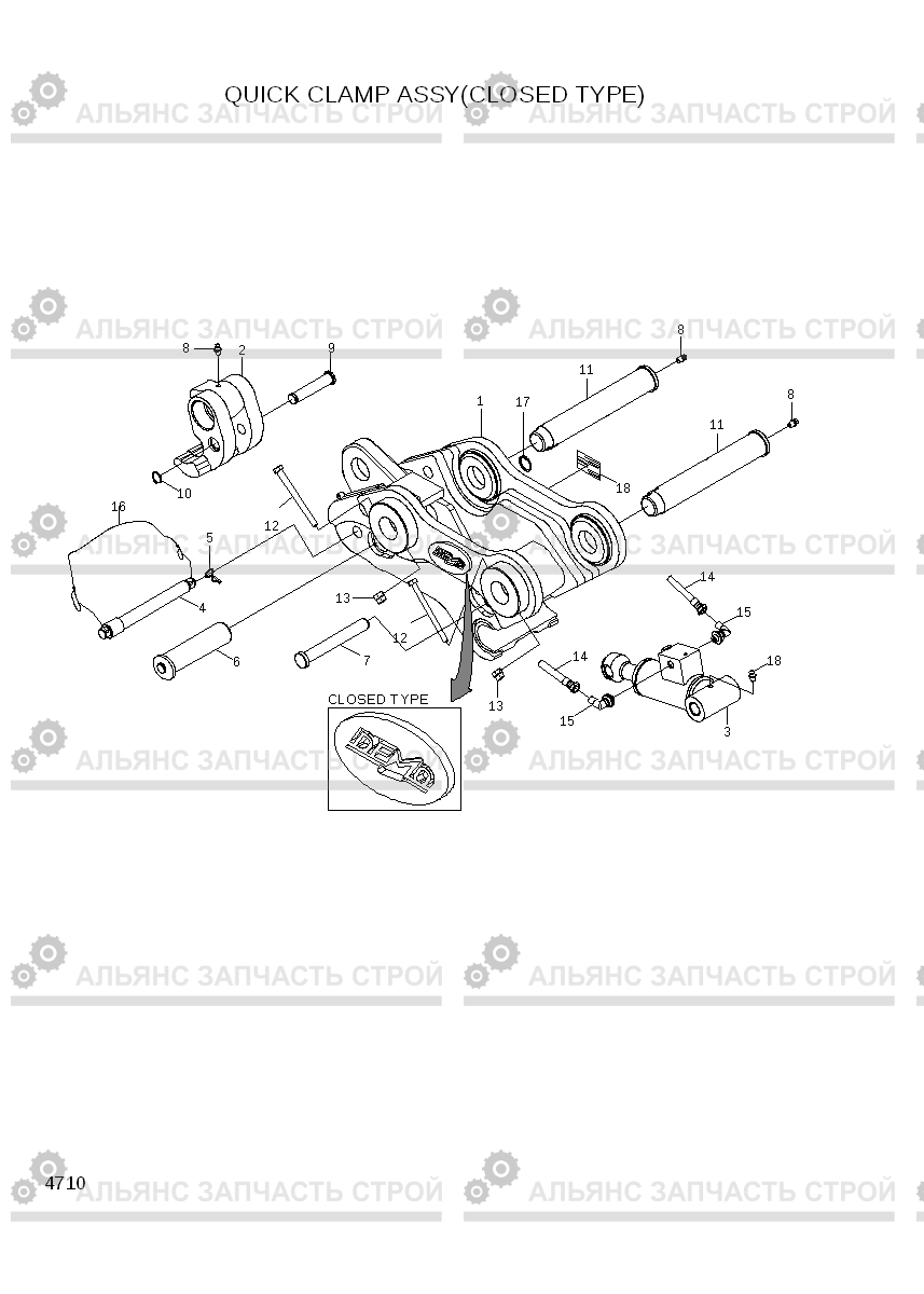 4710 QUICK CLAMP ASSY(CLOSED TYPE) R35Z-7A, Hyundai