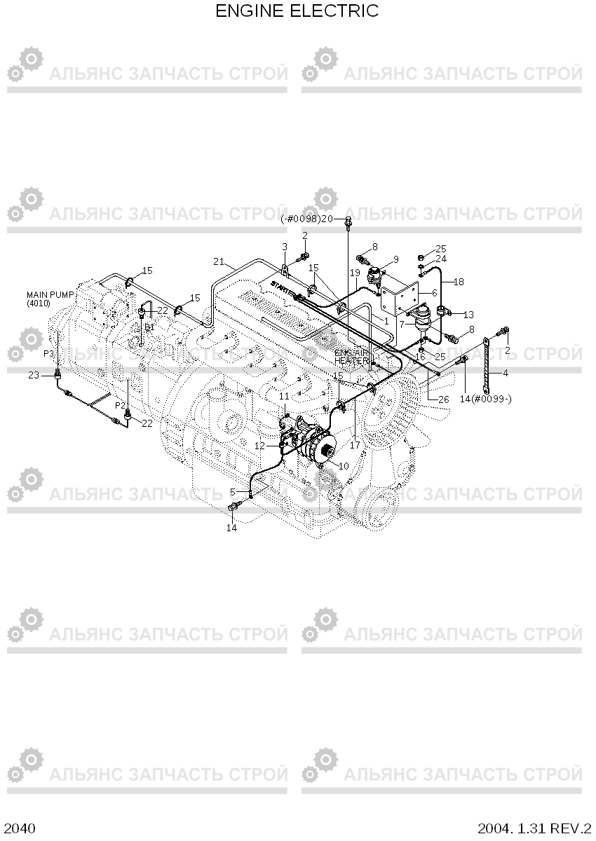 2040 ENGINE ELECTRIC R360LC-7, Hyundai