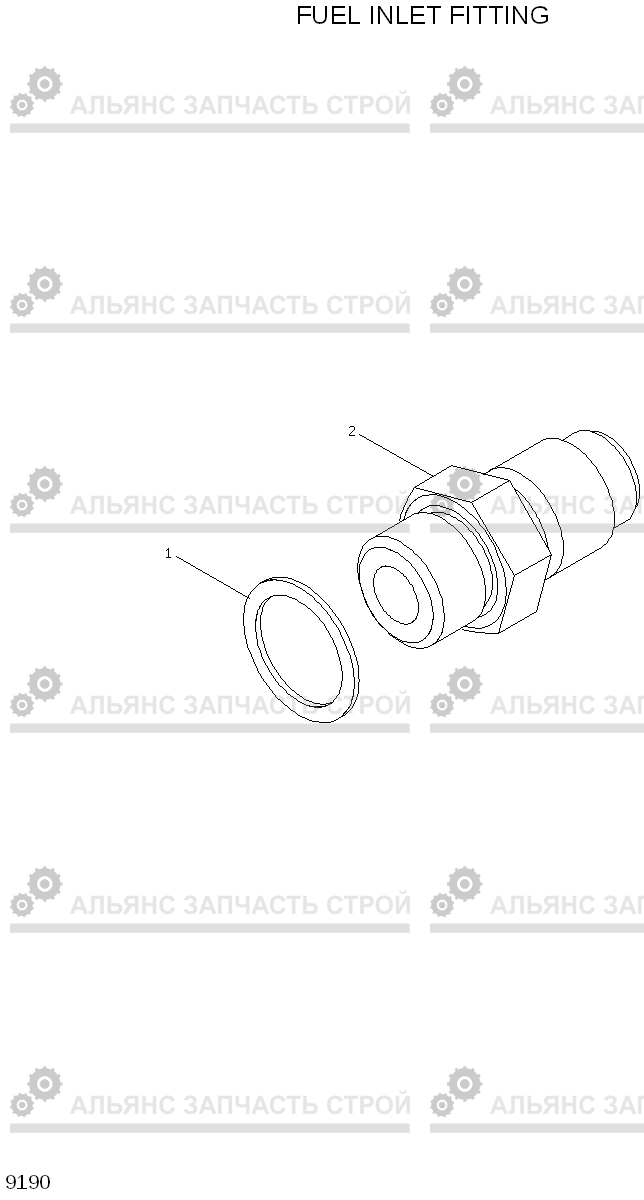 9190 FUEL INLET FITTING R360LC-7A, Hyundai