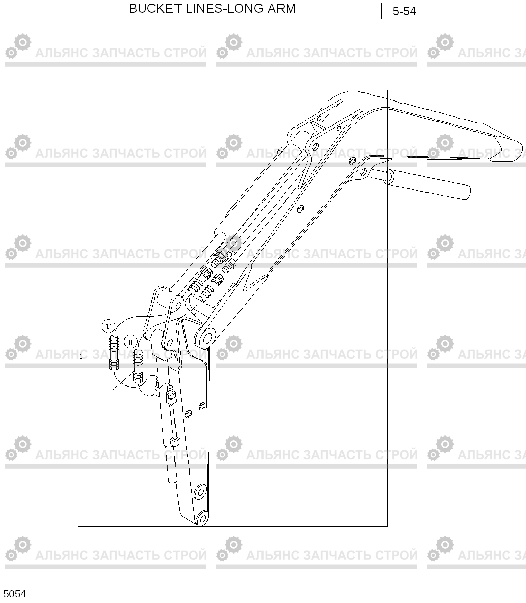 5054 BUCKET LINES-LONG ARM R36N-7, Hyundai