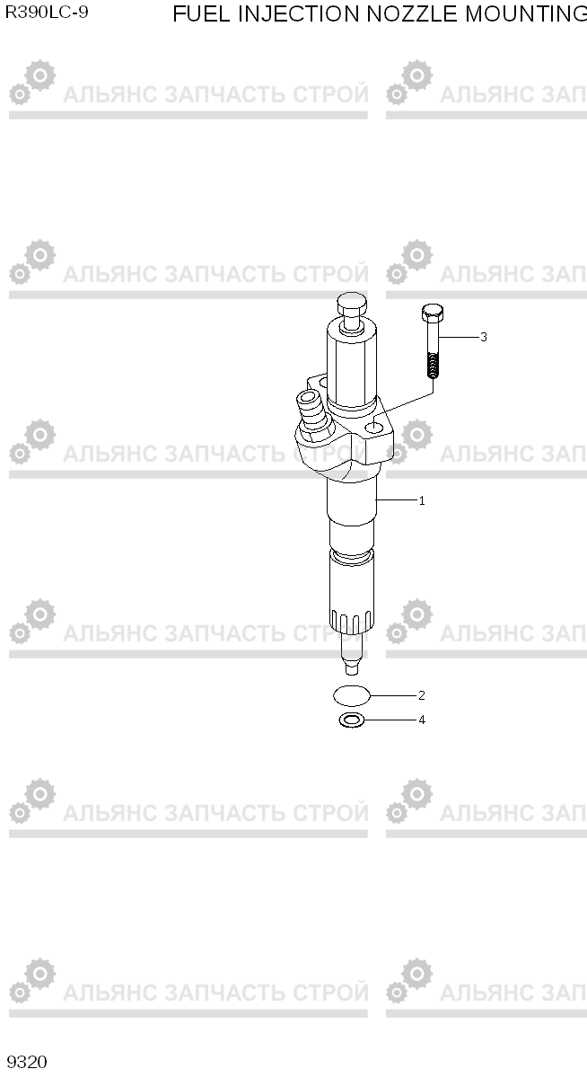 9320 FUEL INJECTION NOZZLE MOUNTING R390LC-9(INDIA), Hyundai