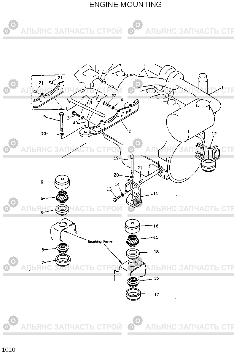 1010 ENGINE MOUNTING R420/R450LC, Hyundai