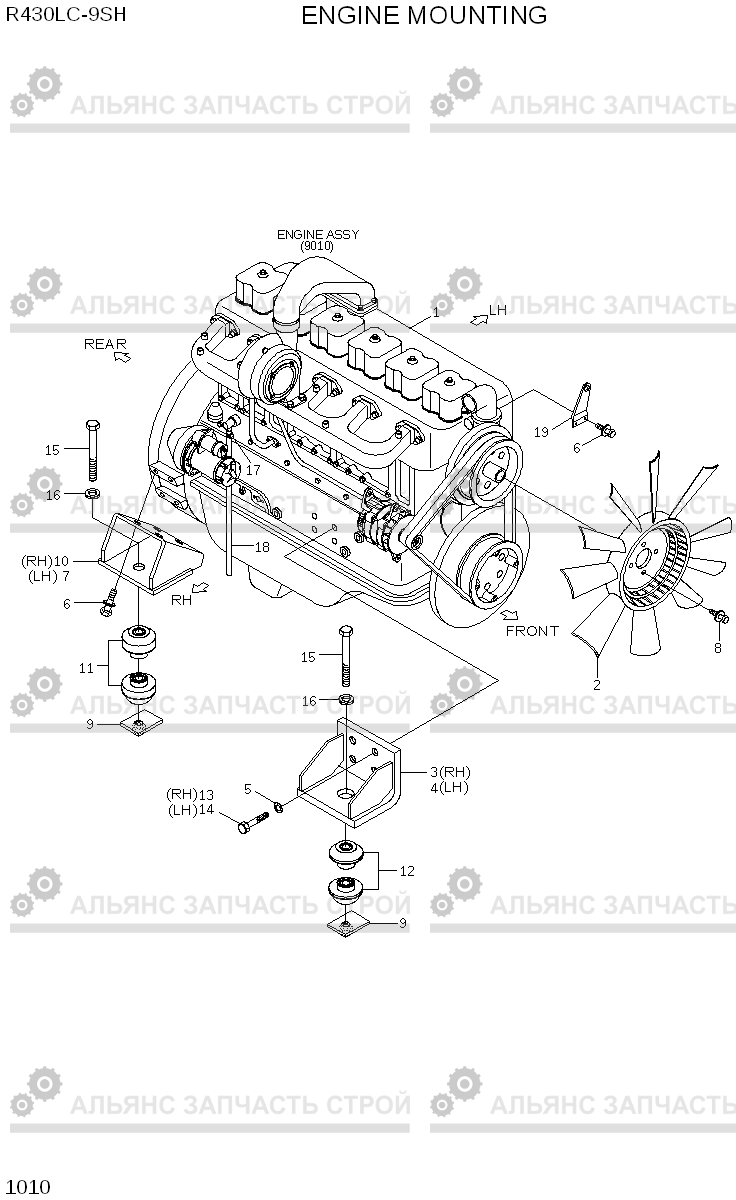 1010 ENGINE MOUNTING R430LC-9SH, Hyundai