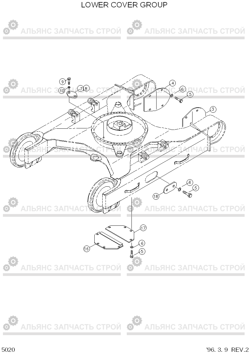 5020 LOWER COVER GROUP R450LC-3(-#1000), Hyundai