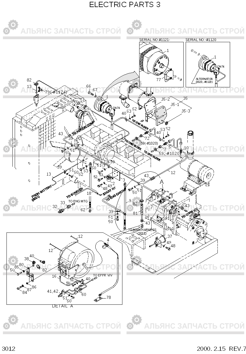 3012 ELECTRIC PARTS 3 R450LC-3(#1001-), Hyundai