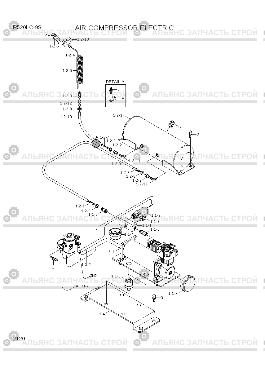 2120 AIR COMPRESSOR ELECTRIC(#0059-) R520LC-9S, Hyundai