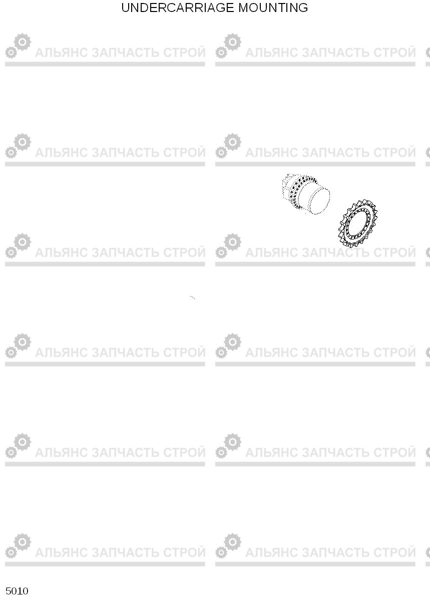 5010 UNDERCARRIAGE MOUNTING & RUBBER TRACK R80-7, Hyundai