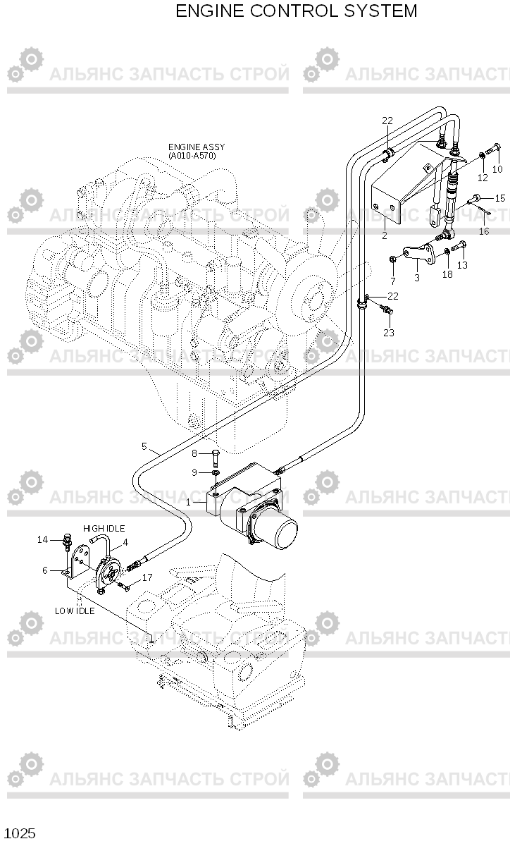 1025 ENGINE CONTROL SYSTEM R210LC-7(#98001-), Hyundai