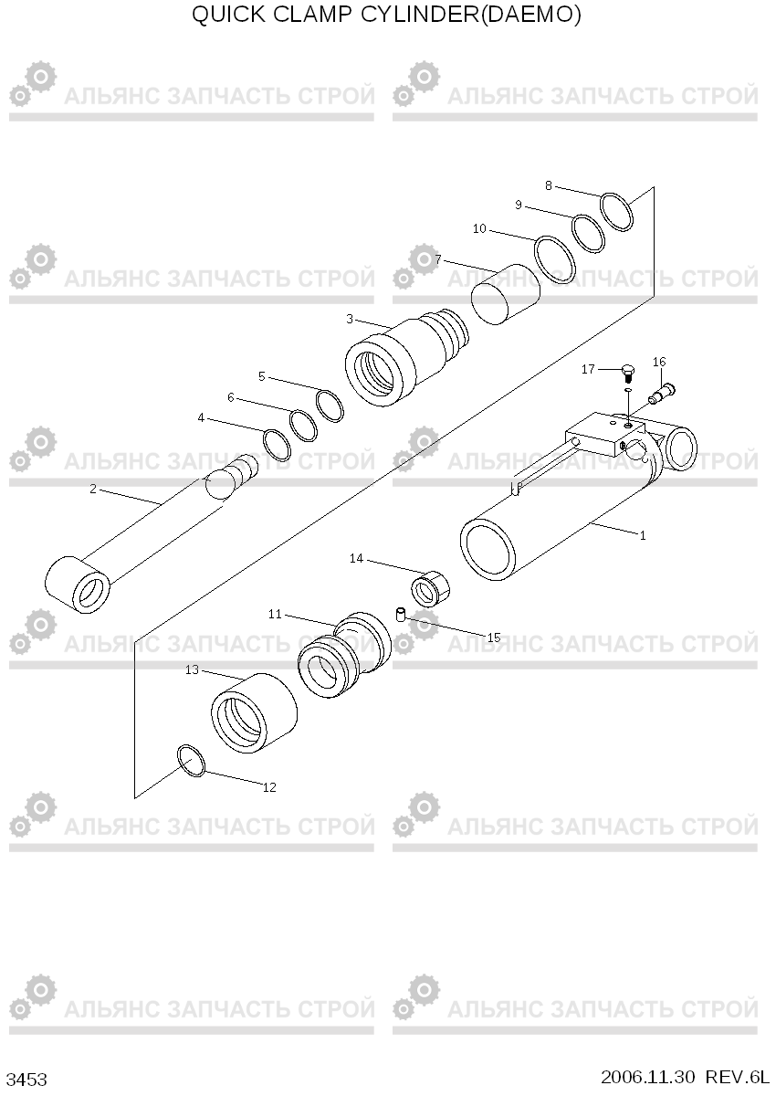 3453 QUICK CLAMP CYLINDER(DAEMO) R210LC-7(#98001-), Hyundai