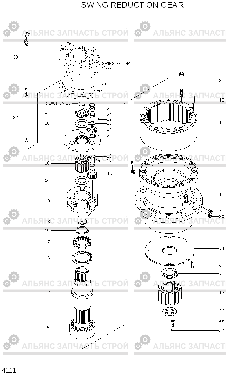 4111 SWING REDUCTION GEAR R210LC-7(#98001-), Hyundai