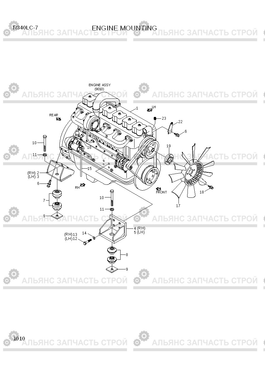1010 ENGINE MOUNTING R340LC-7(INDIA), Hyundai