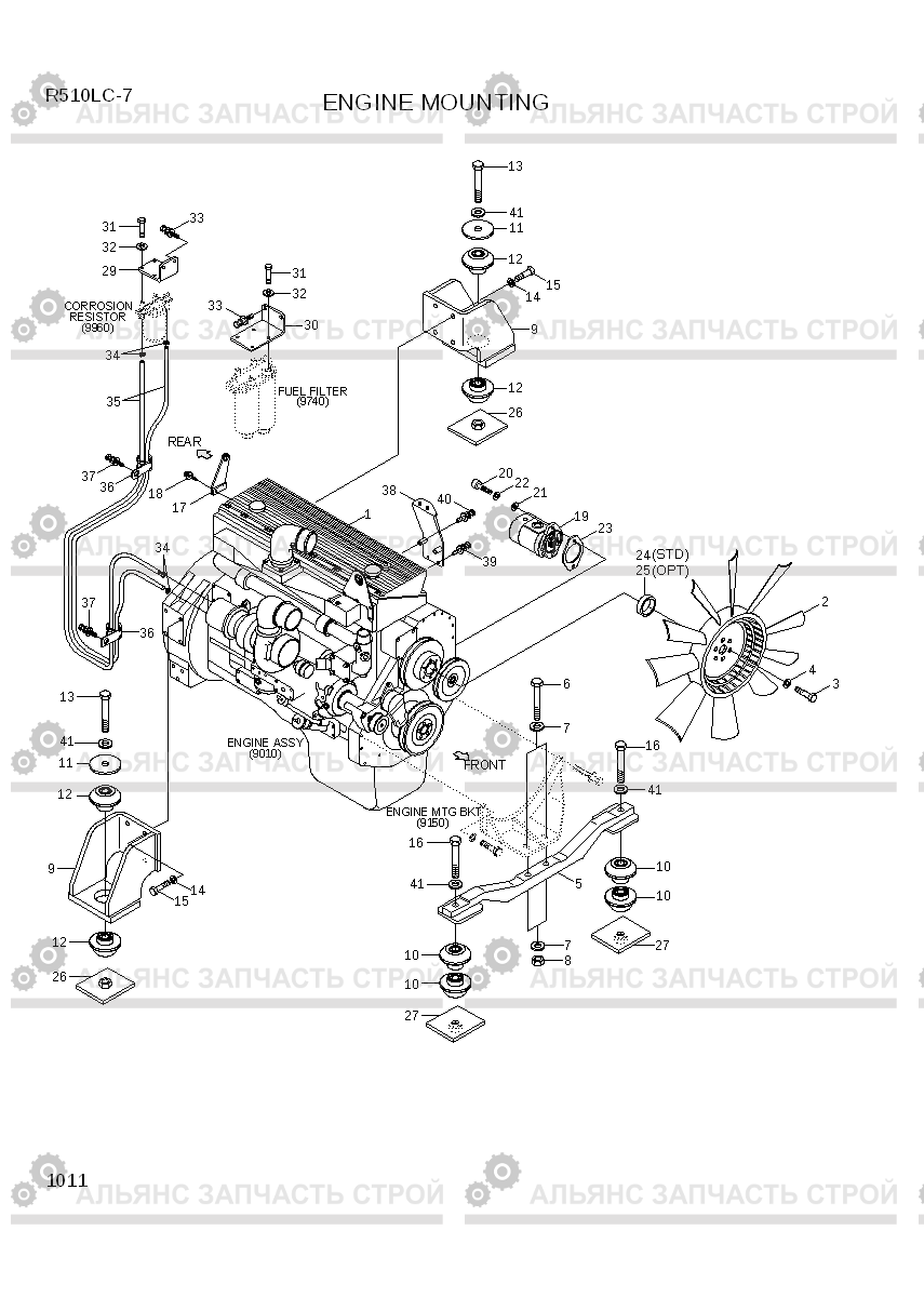 1011 ENGINE MOUNTING R510LC-7(INDIA), Hyundai